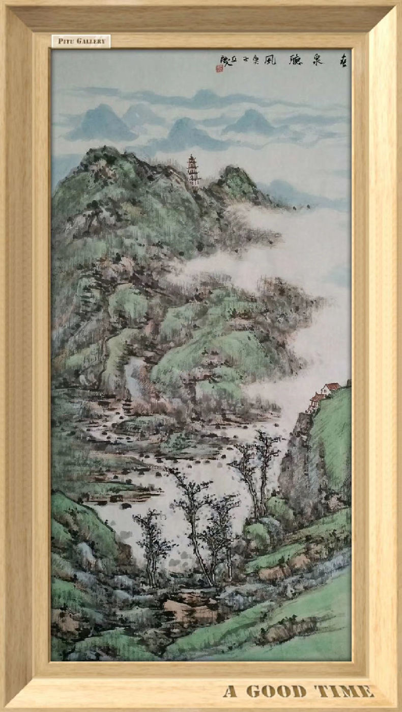 抗击疫情美术作品：跨域山水的挂念（王亚庆）