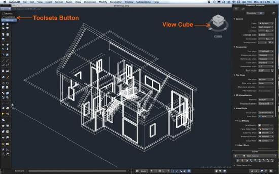 图：AutoCAD 建模界面 （来源：谷歌）